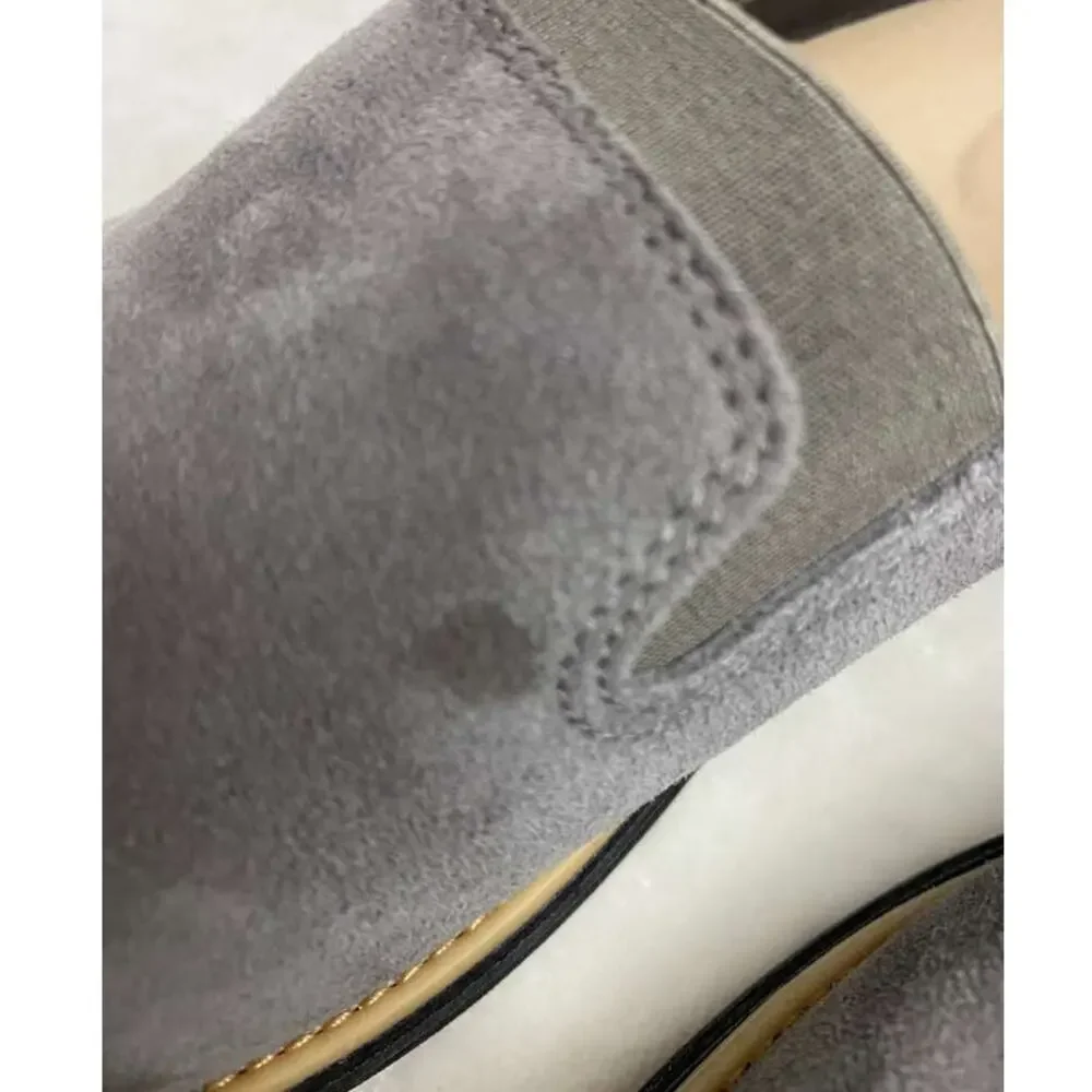 Clarks Sharon Dolly Suede Leather Comfort Slip on Shoes Gray Women’s Sz 9.5